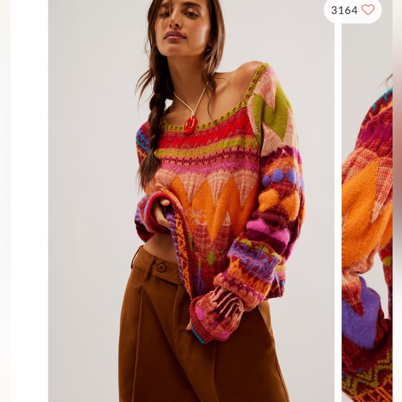 Free People Sweaters - Free People Lydia Monochrome Pullover Colorful Sweater